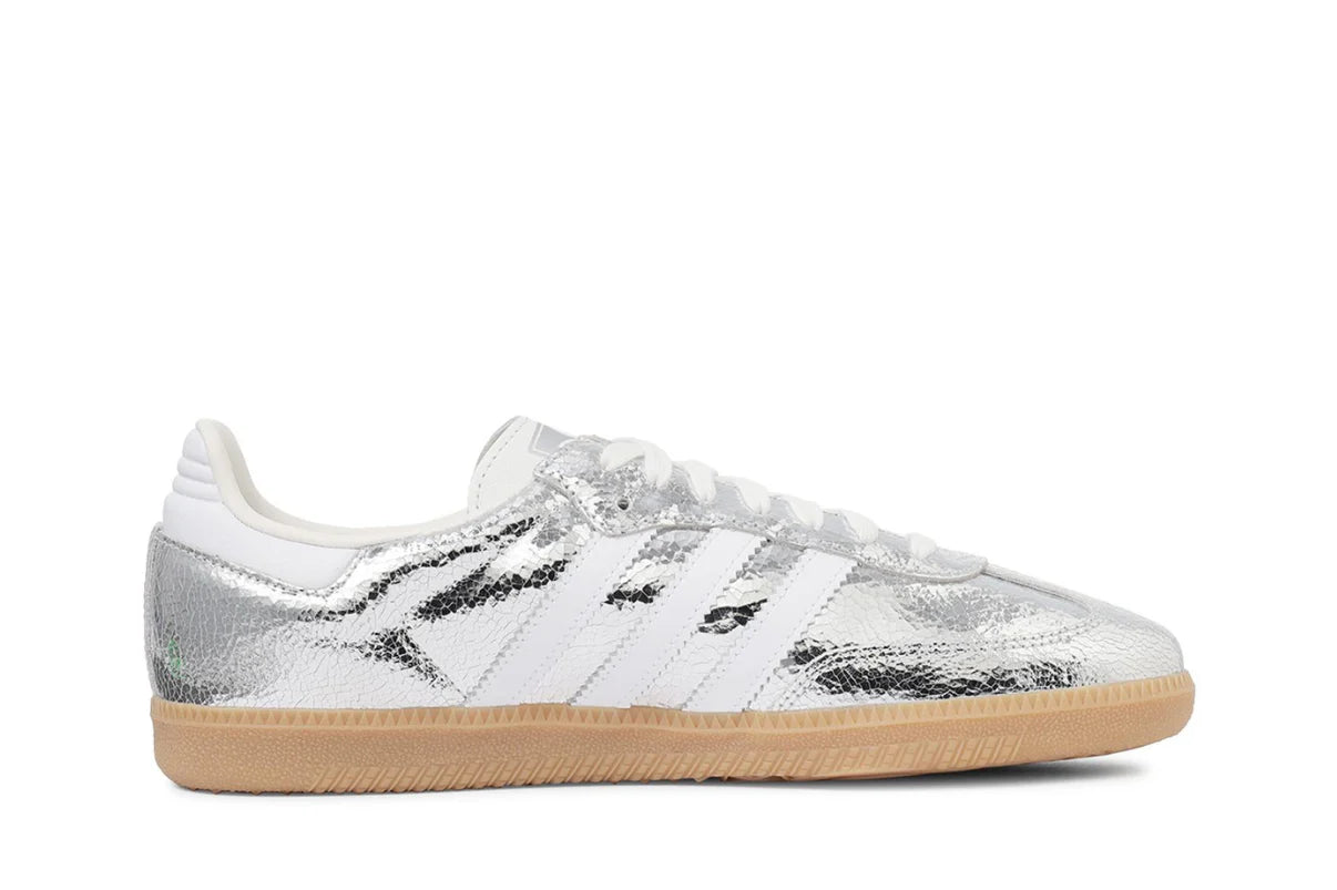 Adidas Samba OG Silver Metallic Cracked Leather Prateado (PRONTA ENTREGA)