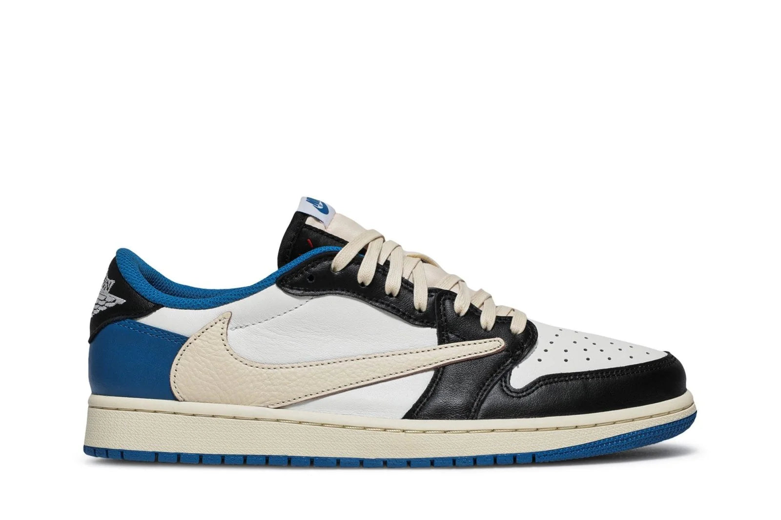 Air Jordan 1 Retro Low Fragment Design x Travis Scott Couro Branco