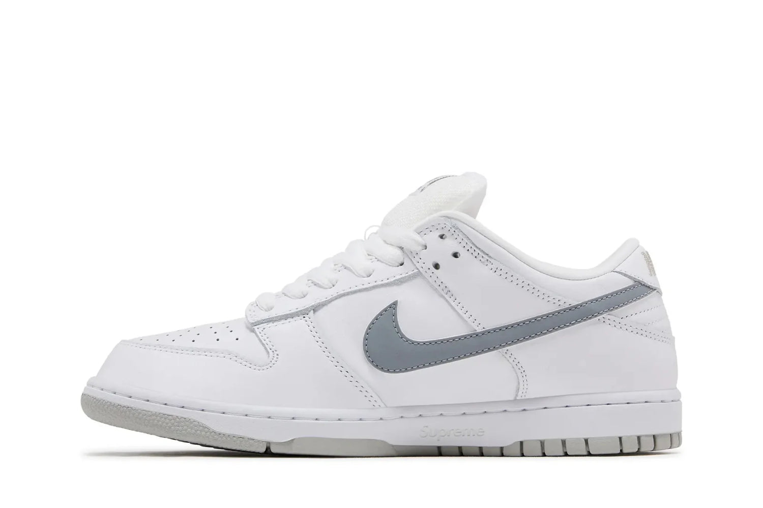 Nike SB Dunk Low Supreme 94 White Metallic Silver Branco
