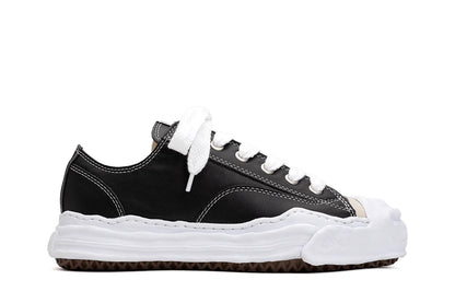 Maison Mihara Yasuhiro &quot;Hank&quot; OG Sole Leather Low-top Preto/Branco