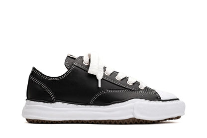 Maison Mihara Yasuhiro &quot;PETERSON&quot;OG Sole Leather Low-top Black Preto/Branco