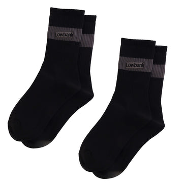 Meias LOWBANK Essentials Black & Silver (Pack com 2 Pares)
