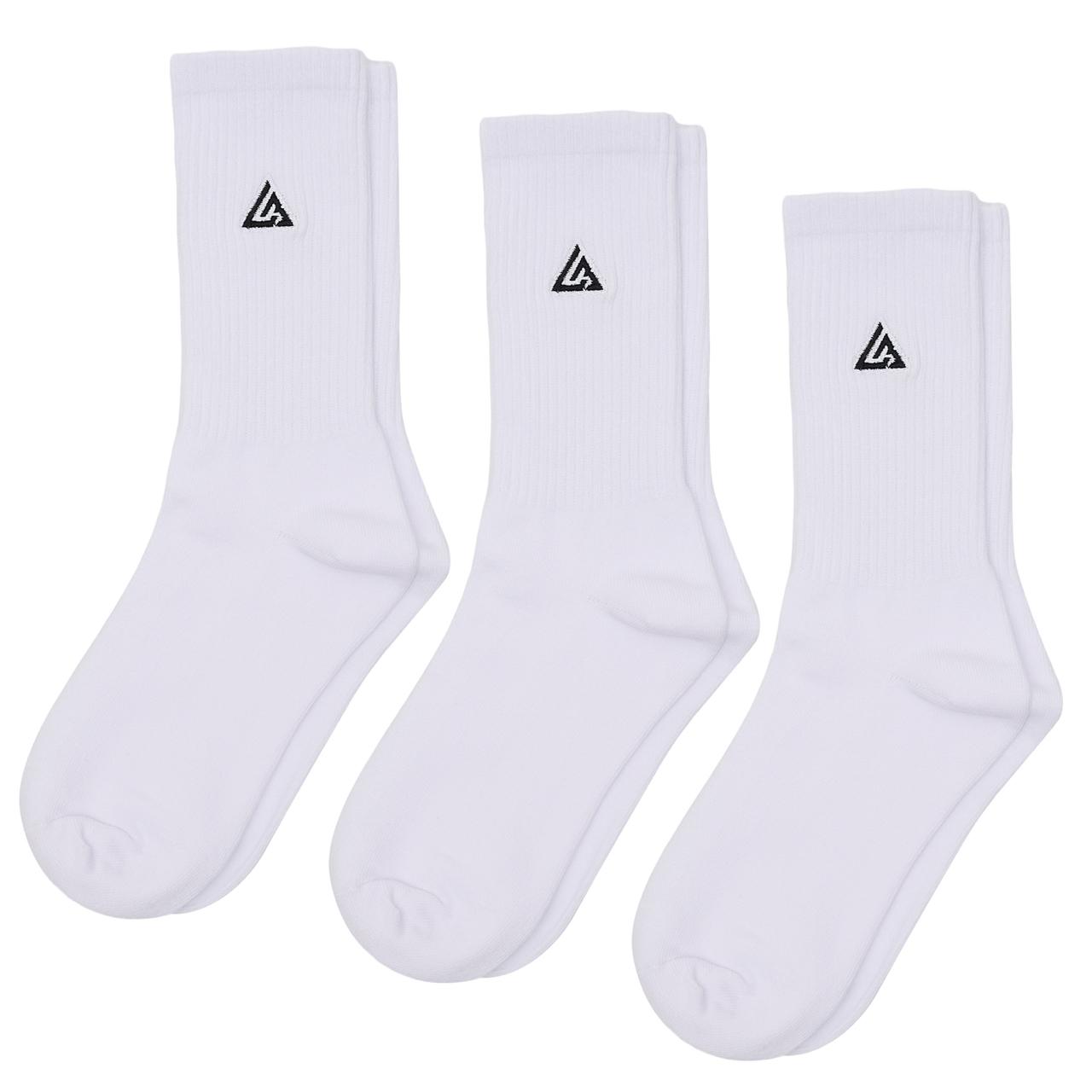 Meias Lowbank Essentials Branco com Logotipo Preto (Pack com 3 Pares)
