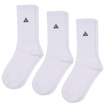 Meias Lowbank Essentials Branco com Logotipo Preto (Pack com 3 Pares)