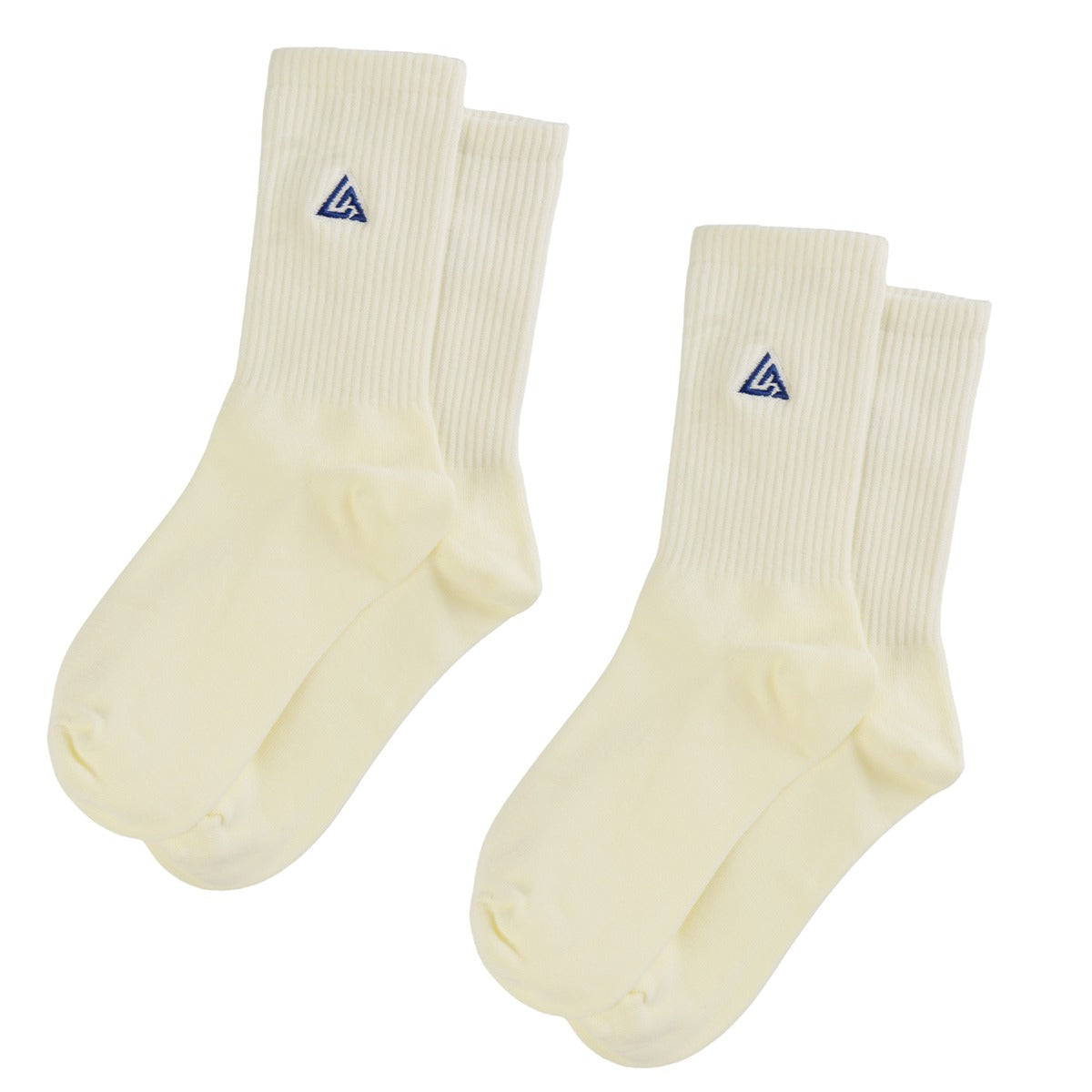 Meias Lowbank Essentials Off-White com Logotipo Azul (Pack com 2 Pares)