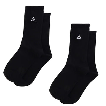 Meias Lowbank Essentials Preto com Logotipo Branco (Pack com 2 Pares) 