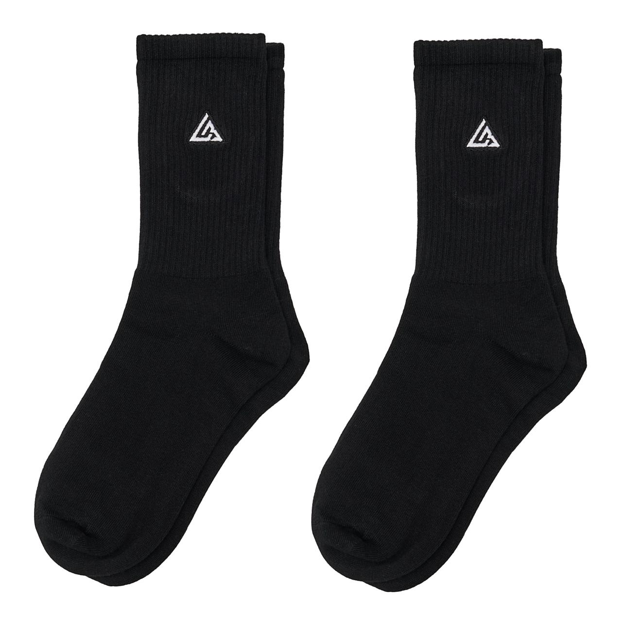 Meias Lowbank Essentials Preto com Logotipo Branco (Pack com 2 Pares)