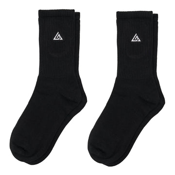 Meias Lowbank Essentials Preto com Logotipo Branco (Pack com 2 Pares)