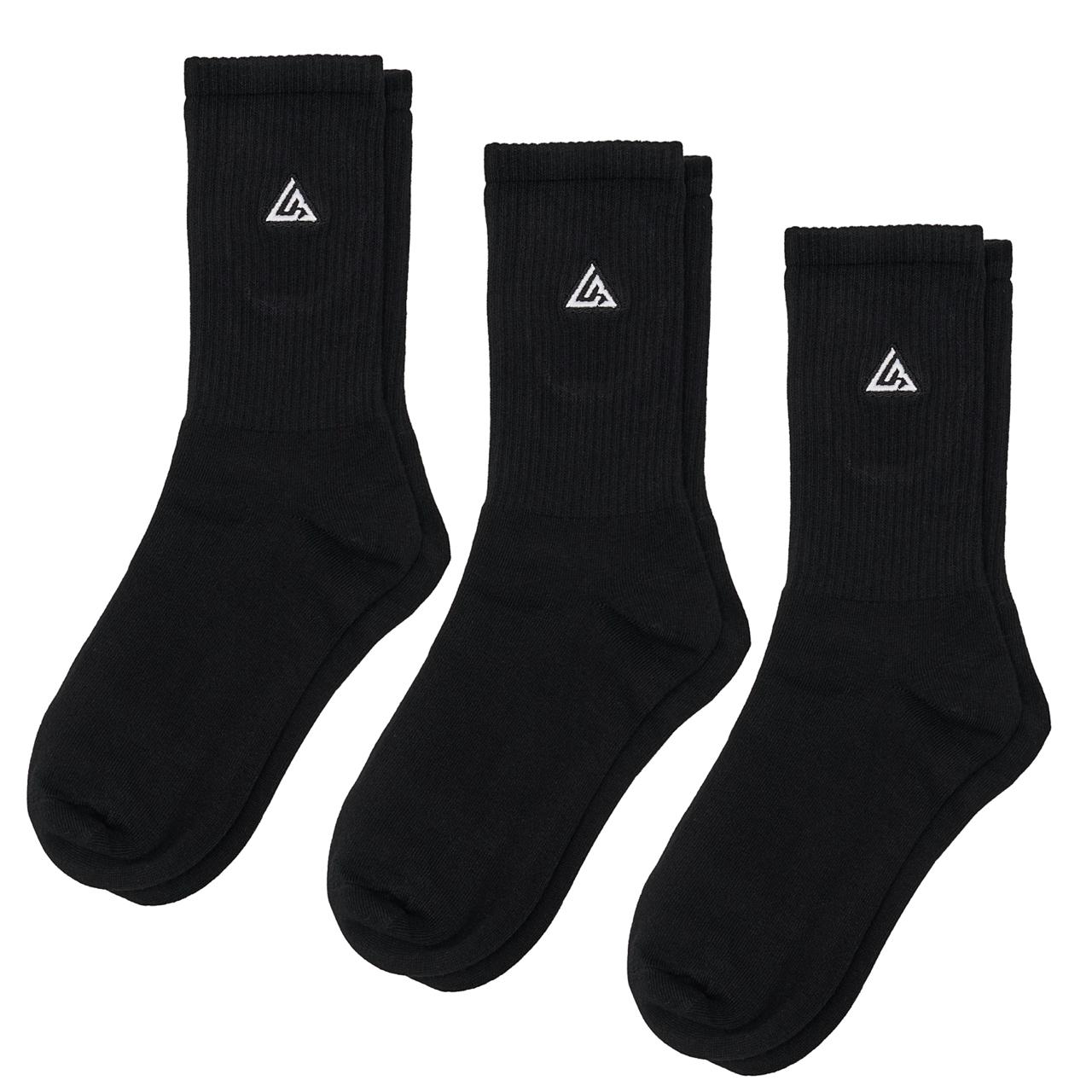 Meias Lowbank Essentials Preto com Logotipo Branco (Pack com 3 Pares)