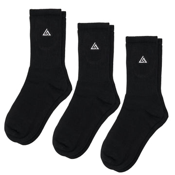Meias Lowbank Essentials Preto com Logotipo Branco (Pack com 3 Pares)