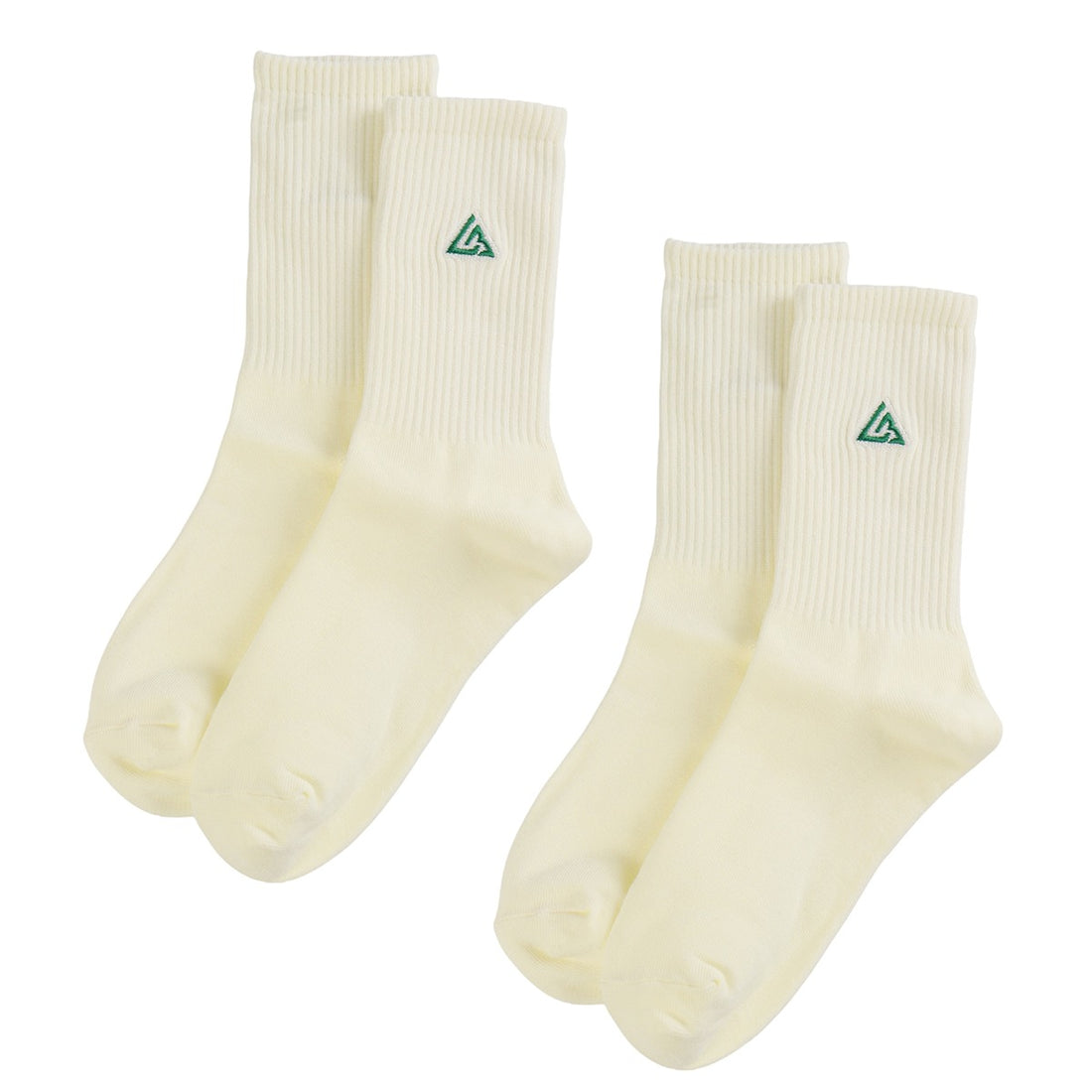 Meias Lowbank Off-White com Logotipo Verde Bordado (Pack com 2) 