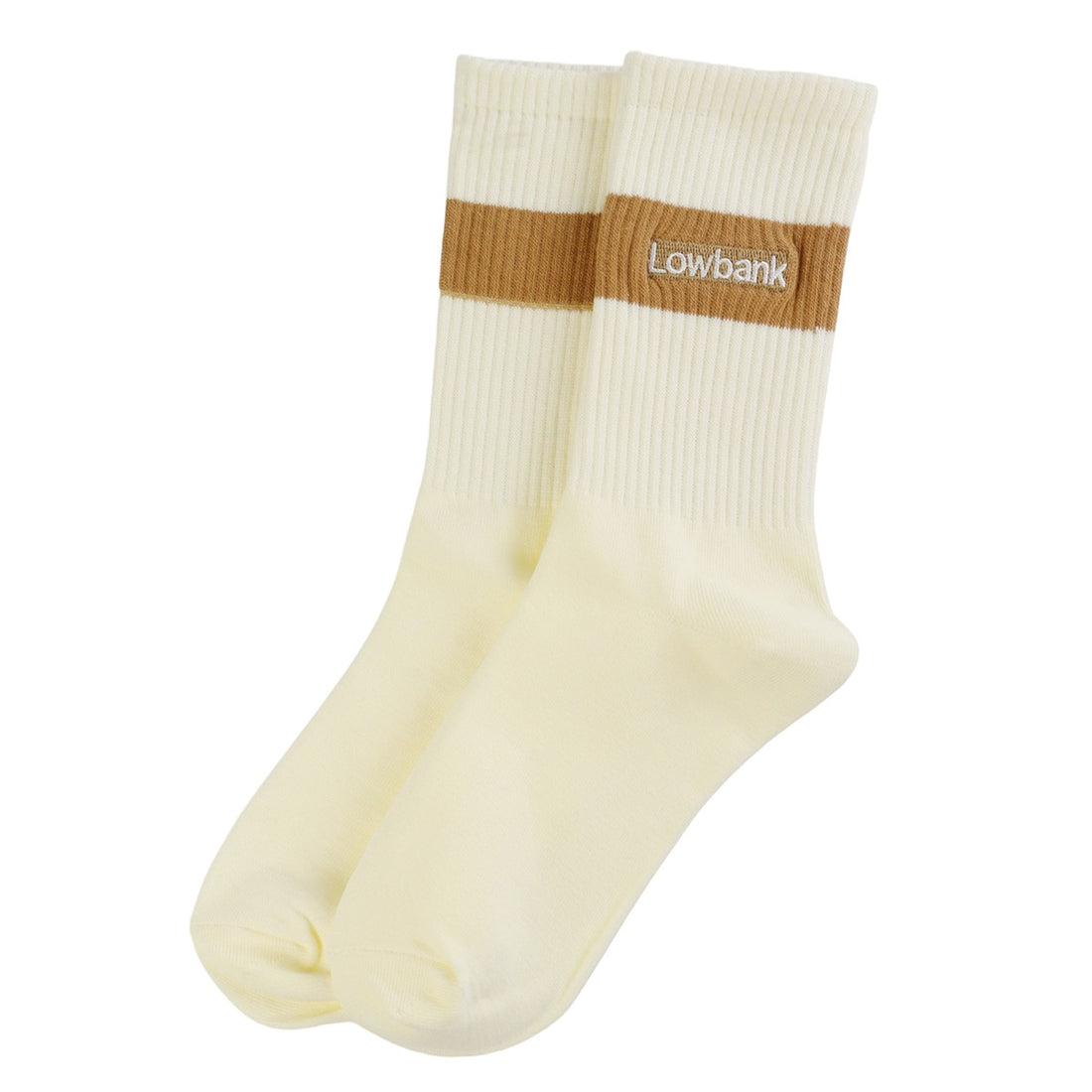 Meias Lowbank Off-White com Nome Escrito Caramelo (Pack com 2) 