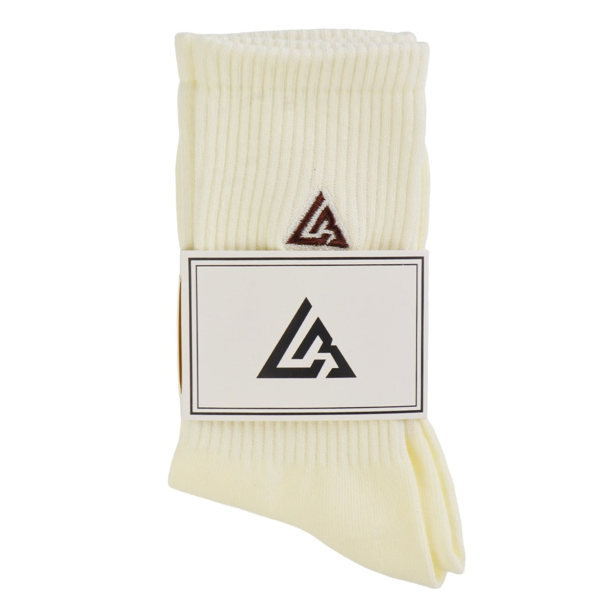 Meias Lowbank Essentials Off-White com Logotipo Bordô (Pack com 2 Pares)
