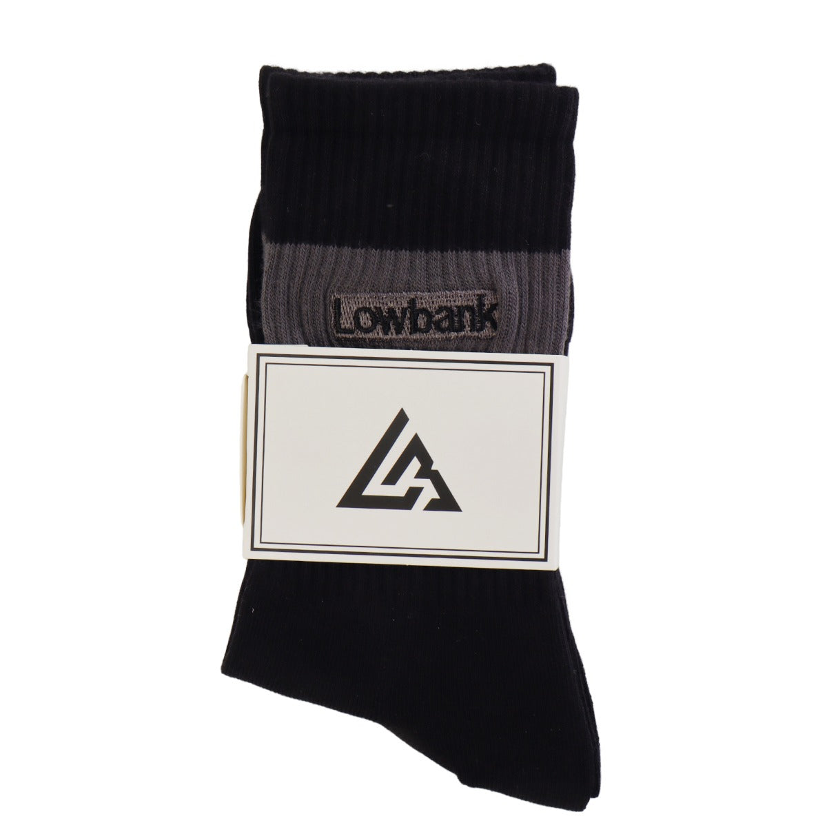 Meias LOWBANK Essentials Black & Silver (Pack com 2 Pares)