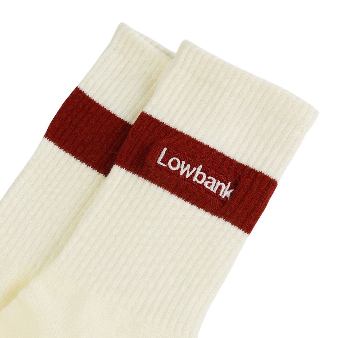 Meias LOWBANK Essentials Off White & Burgundy (Pack com 2 Pares)