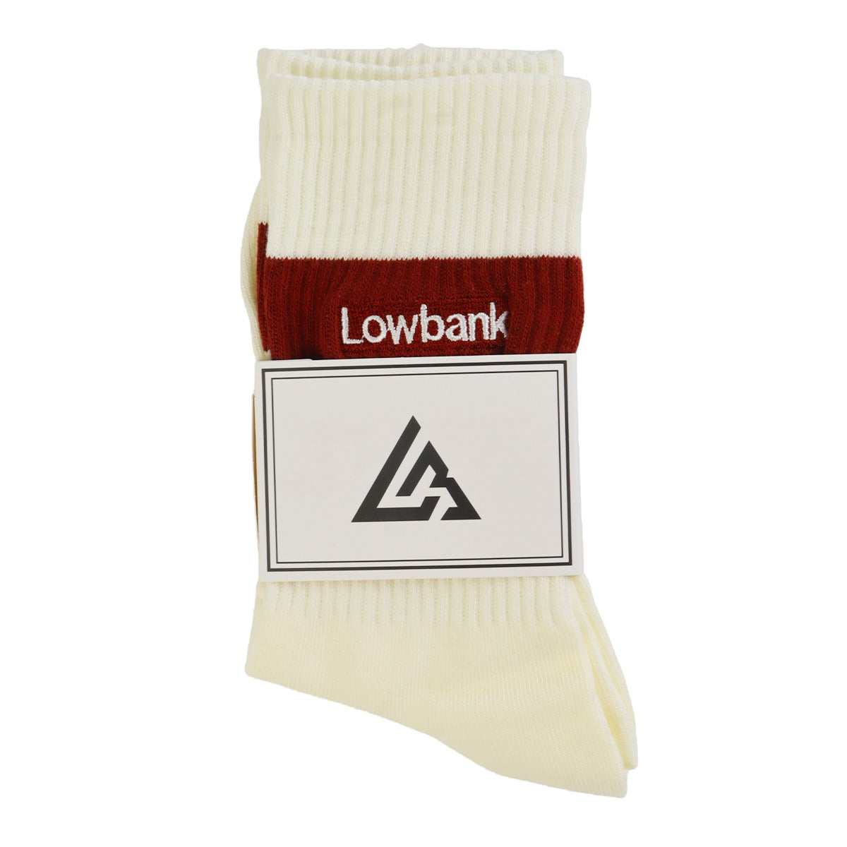 Meias LOWBANK Essentials Off White & Burgundy (Pack com 2 Pares)
