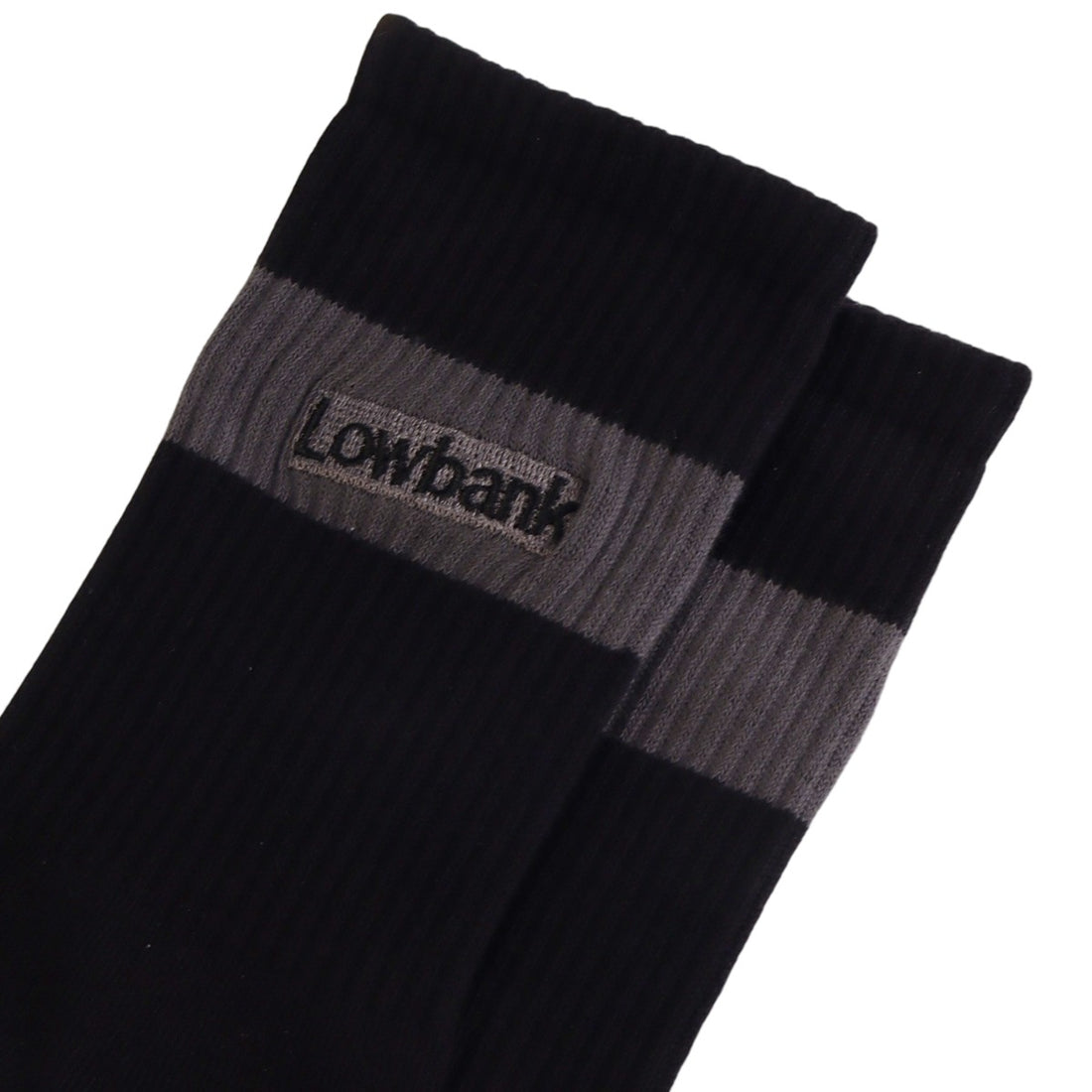 Meias LOWBANK Essentials Black & Silver (Pack com 2 Pares)