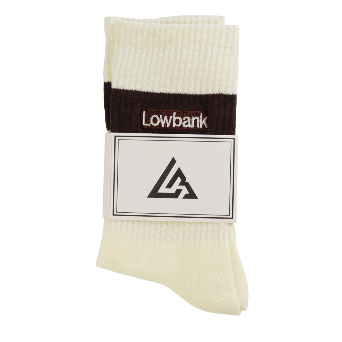 Meias Lowbank Off-White com Nome Escrito Marrom (Pack com 2) 