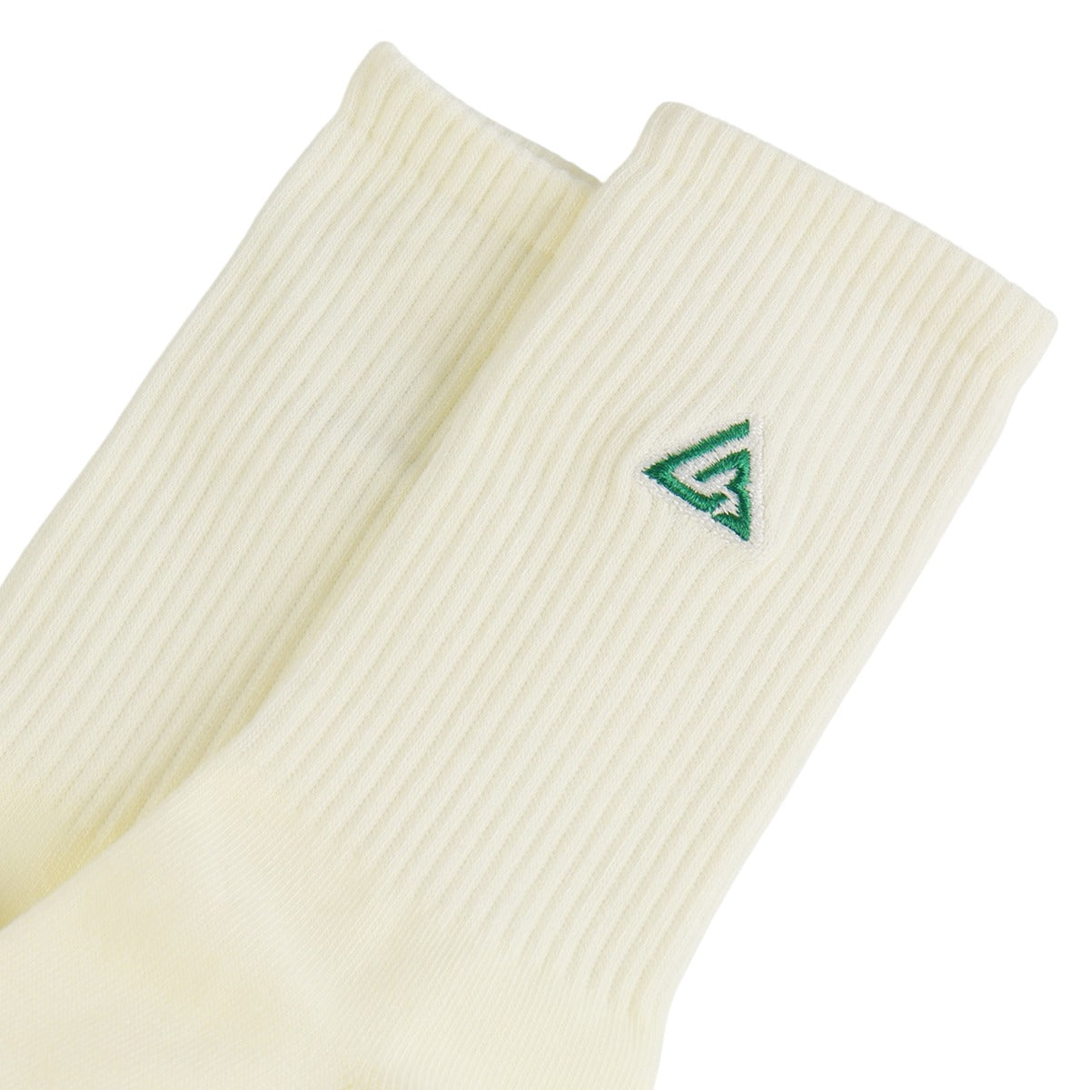 Meias Lowbank Essentials Off-White com Logotipo Verde (Pack com 2 Pares)