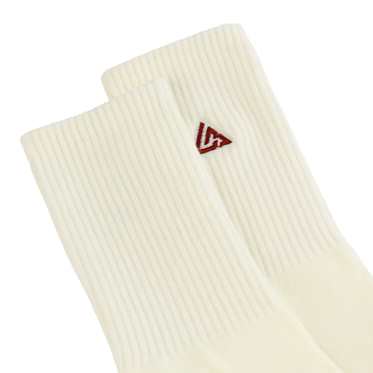 Meias Lowbank Essentials Off-White com Logotipo Bordô (Pack com 2 Pares)