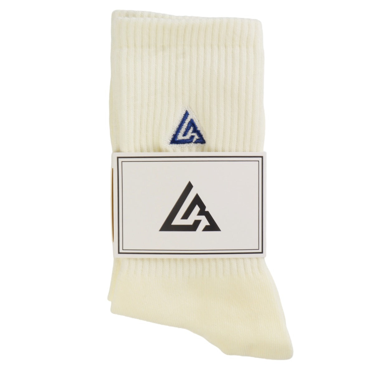 Meias Lowbank Essentials Off-White com Logotipo Azul (Pack com 2 Pares)
