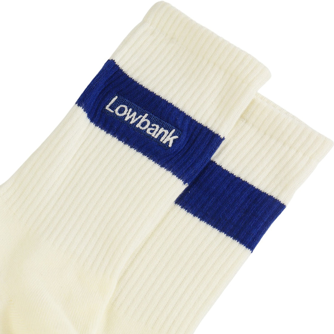 Meias Lowbank Essentials Off White & Royal Blue (Pack com 2 Pares)