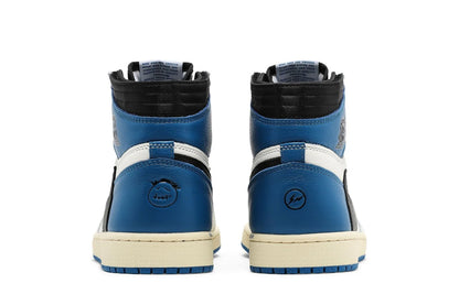 Air Jordan 1 Retro High Fragment Design x Travis Scott Couro Branco Azul