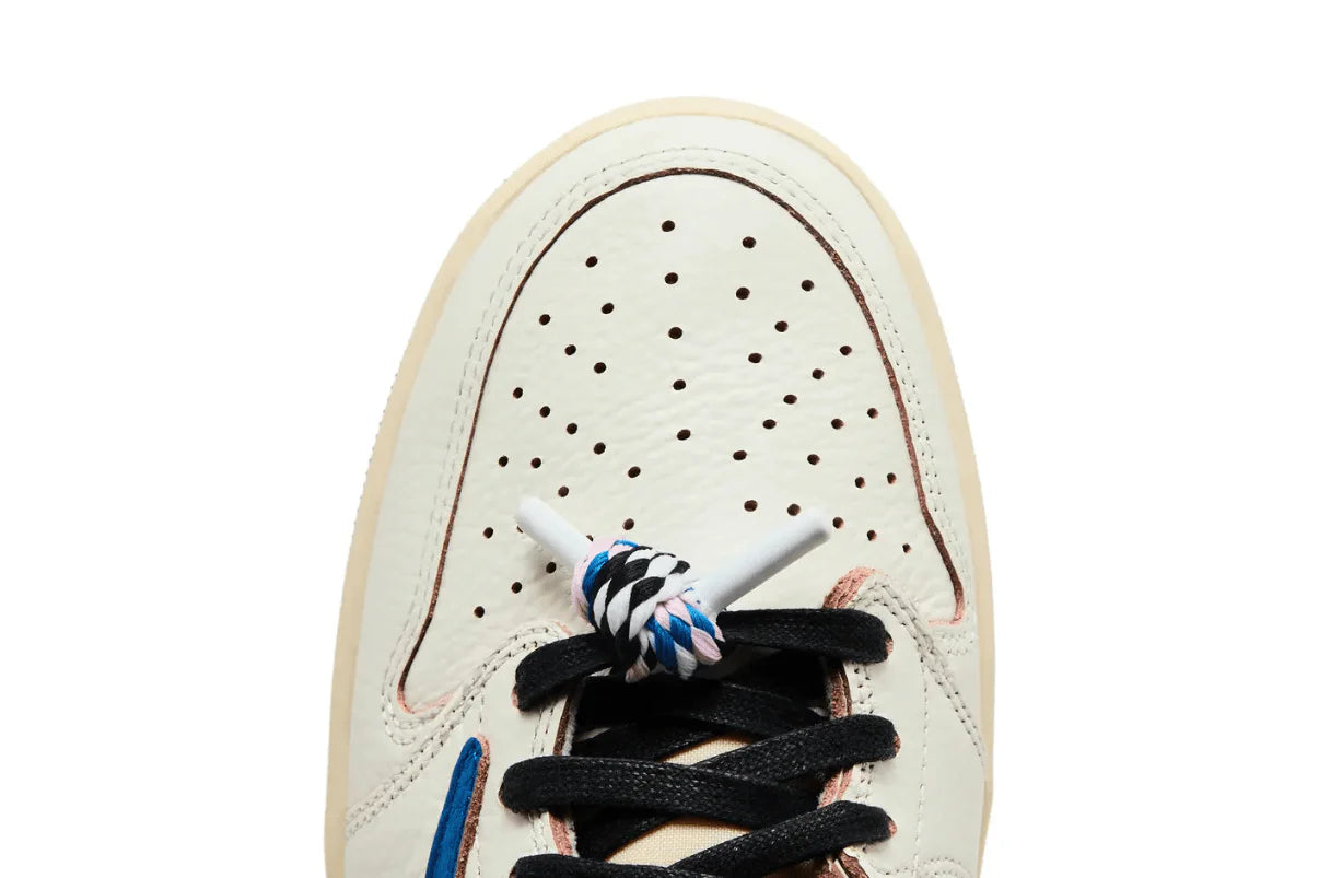 Air Jordan 1 x Travis Scott Retro Low OG SP Nike Sail Military Blue Couro