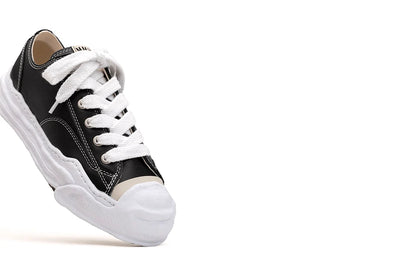 Maison Mihara Yasuhiro &quot;Hank&quot; OG Sole Leather Low-top Preto/Branco