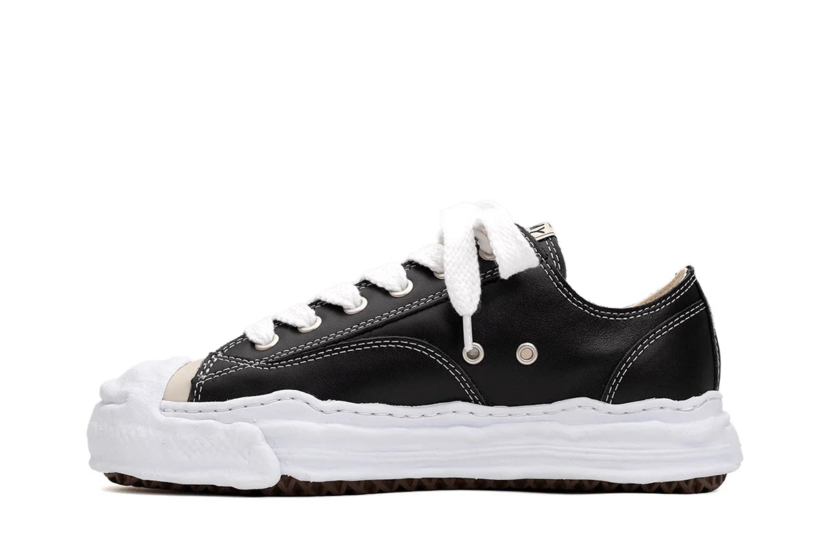 Maison Mihara Yasuhiro &quot;Hank&quot; OG Sole Leather Low-top Preto/Branco