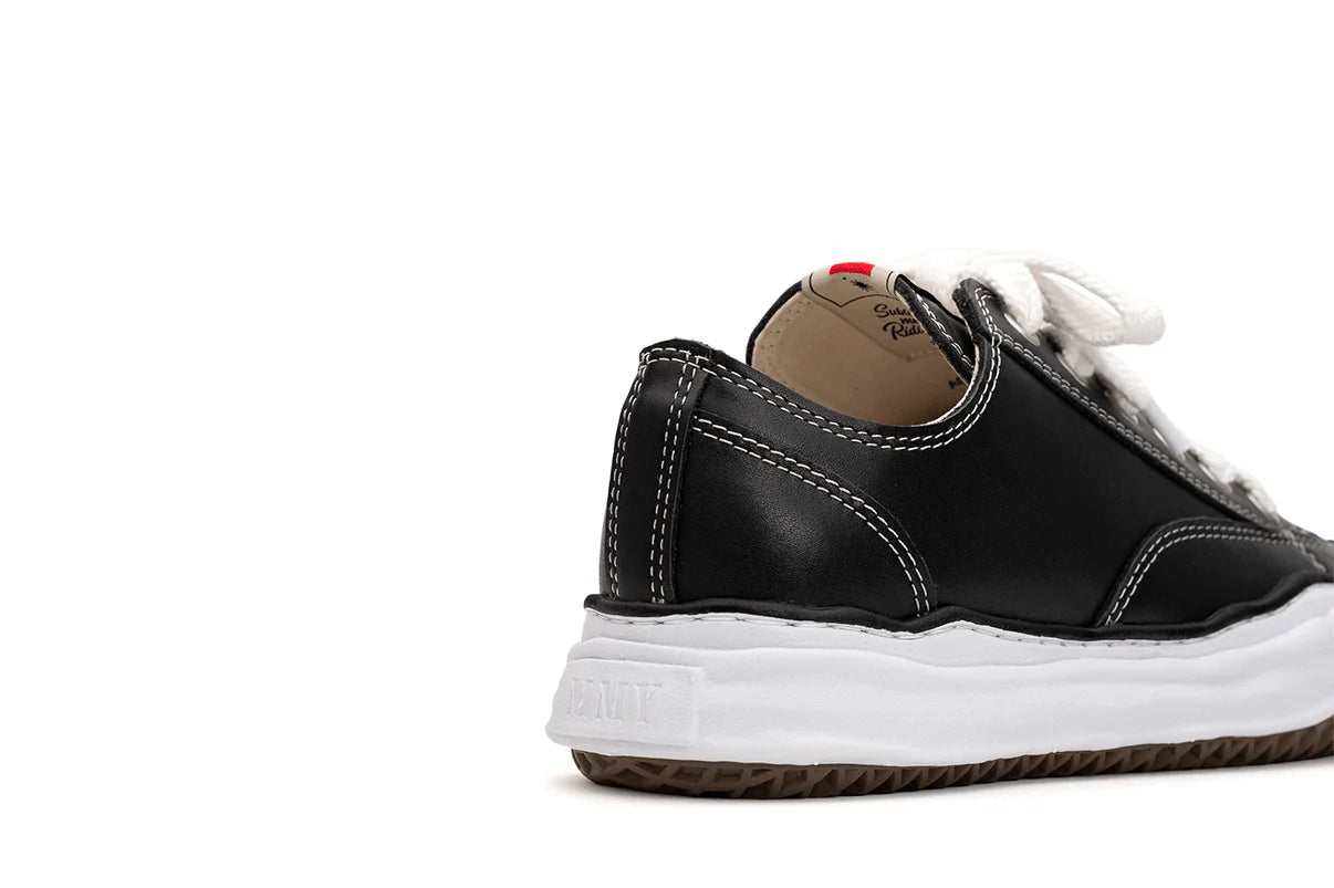 Maison Mihara Yasuhiro &quot;PETERSON&quot;OG Sole Leather Low-top Black Preto/Branco