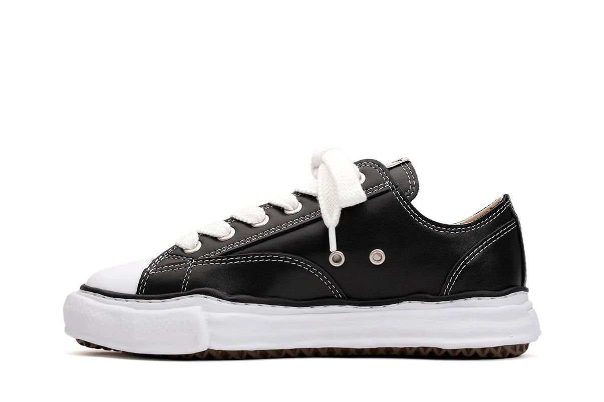 Maison Mihara Yasuhiro &quot;PETERSON&quot;OG Sole Leather Low-top Black Preto/Branco