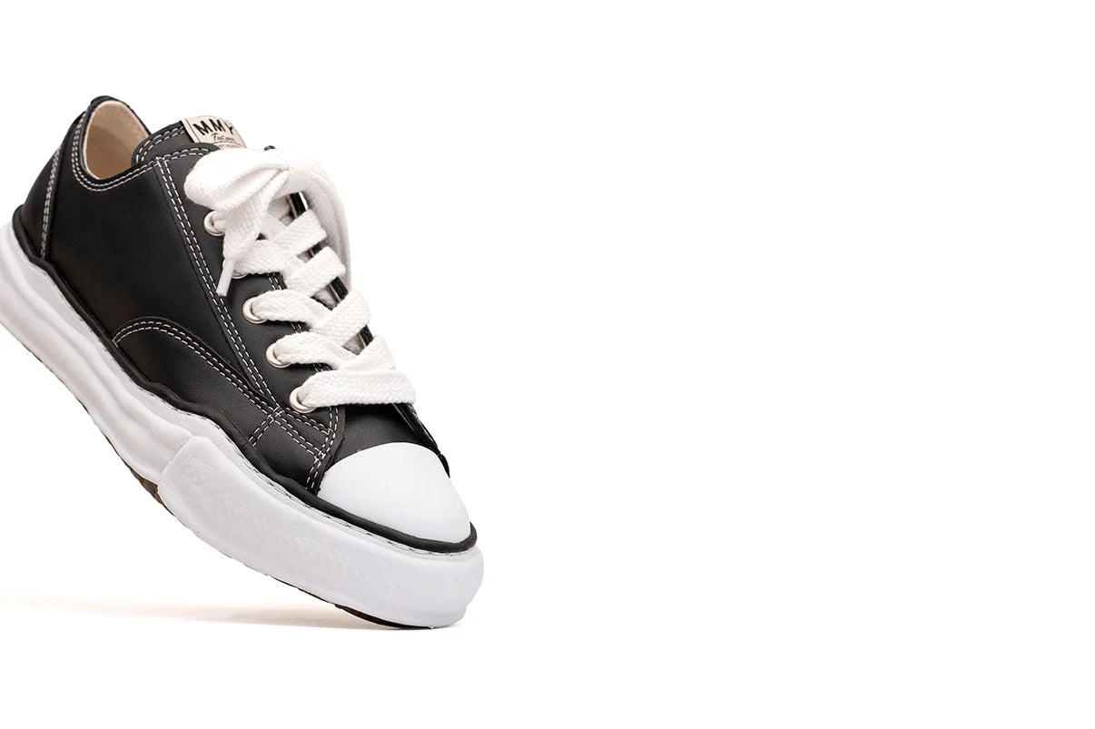 Maison Mihara Yasuhiro &quot;PETERSON&quot;OG Sole Leather Low-top Black Preto/Branco
